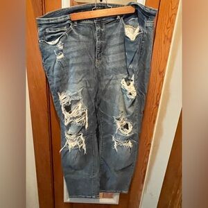 Judy Blue Distressed Blue Boyfriend Jeans